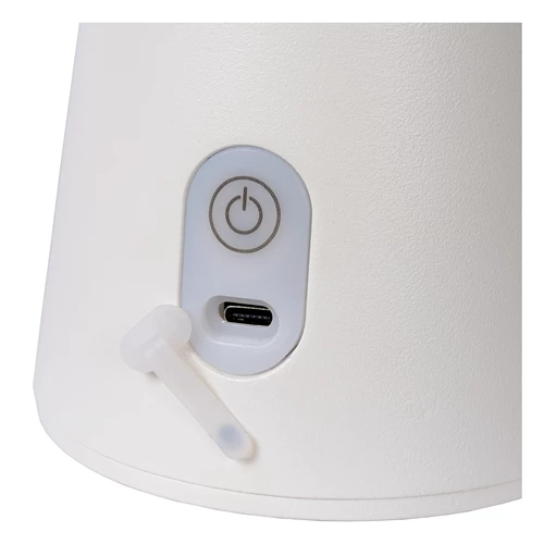Lucide LA DONNA - Oplaadbare Tafellamp Binnen/Buiten - Accu/Batterij - Ø 19,7 cm - LED 3 StepDim - 1x2W 2700K - IP54 - Wit - detail 6